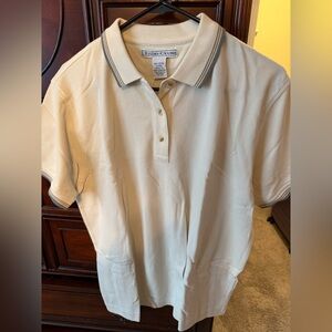 Izod Club Women's Cream Polo Shirt Size  Large NWT